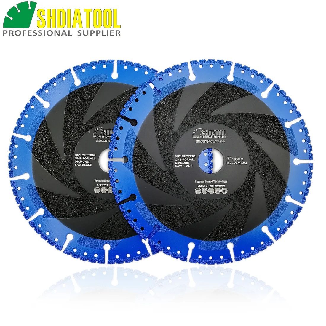 SHDIATOOL 2pcs 180mm Vacuum Brazed Diamond Blade for All Purpose 7