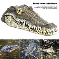 modern floating crocodile head animal figurines water collection garden pond decoration home for control art ornaments deco j4s0
