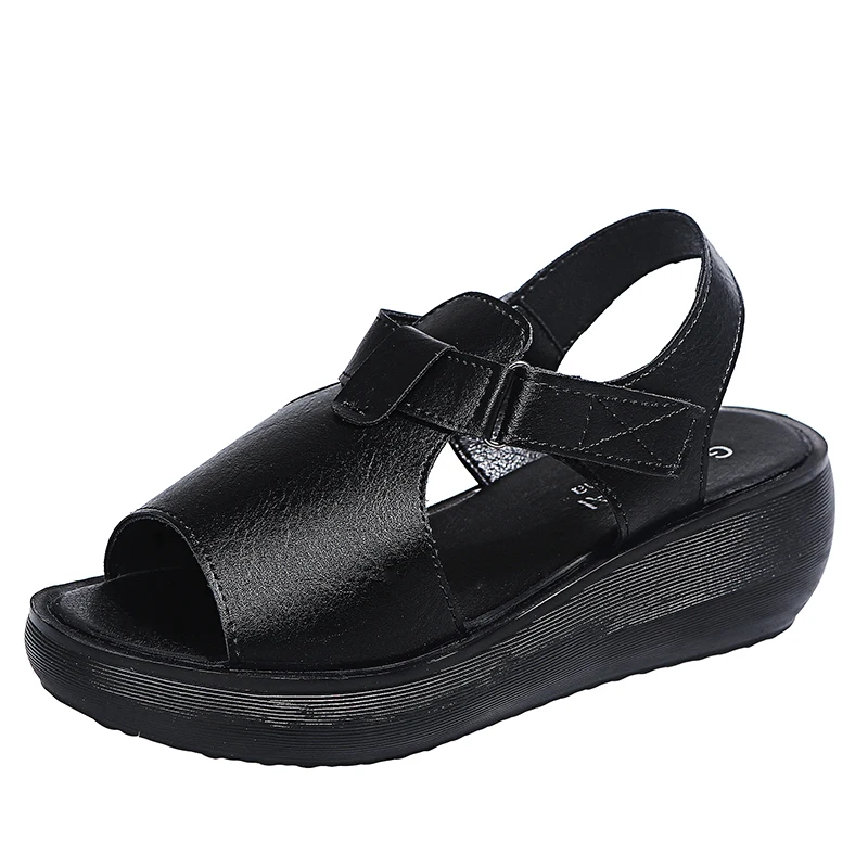 

2021 Spring and Summer New Fashion Thick-Soled Velcro Casual Soft-Soled Fish Mouth Women's Sandals