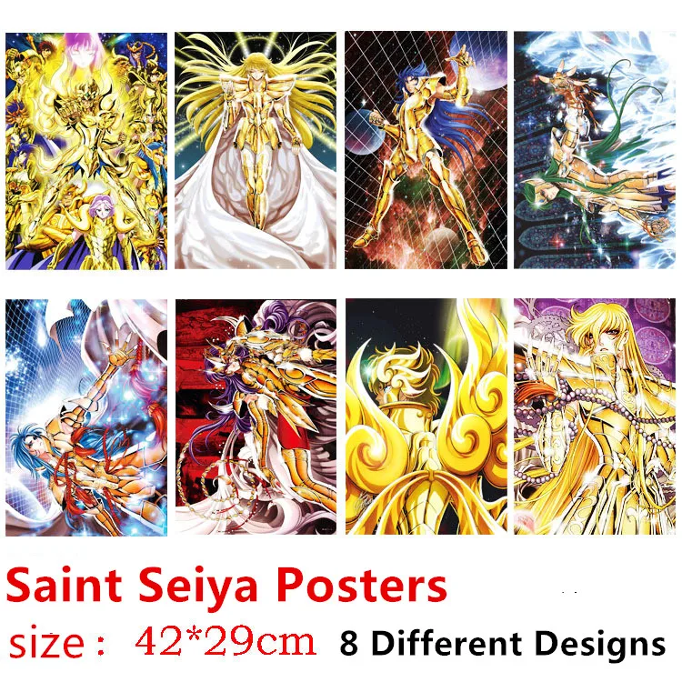 Saint Seiya постер 8 разных дизайнов постеры в стиле аниме размеры 42x29 см изображений