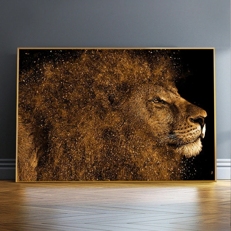 

Large Size Abstract Lions Canvas Paintings on the Wall Art Posters And Prints Lion Head Modern Art Pictures Home Wall Decoration