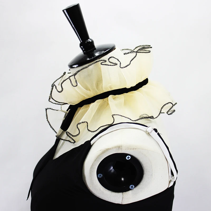 Воротник-стойка с оборками Женский винтажный накладной воротник из органзы со