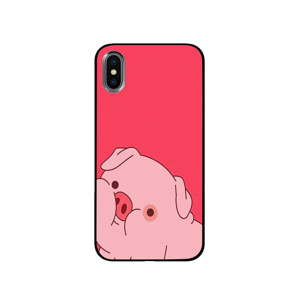 Bubble Gum cute pig Black TPU для iPhone 5 5S SE 6 6s 7 8 Plus X XS Max XR чехлы телефонов | Мобильные телефоны и