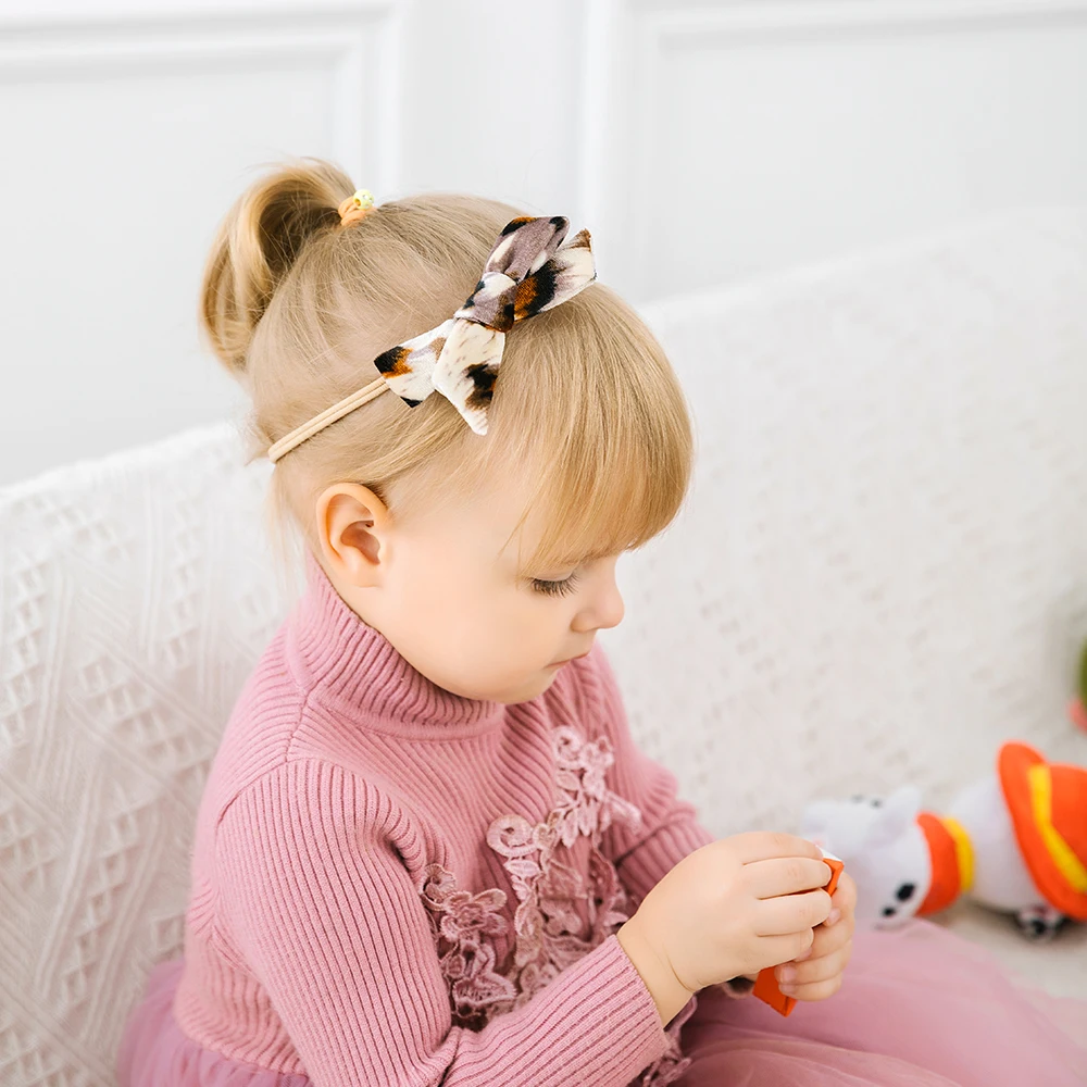 Diadema el&aacute;stica de leopardo para beb&eacute;, para ni&ntilde;a turbante, accesorios para el cabello para ni&ntilde;a-2