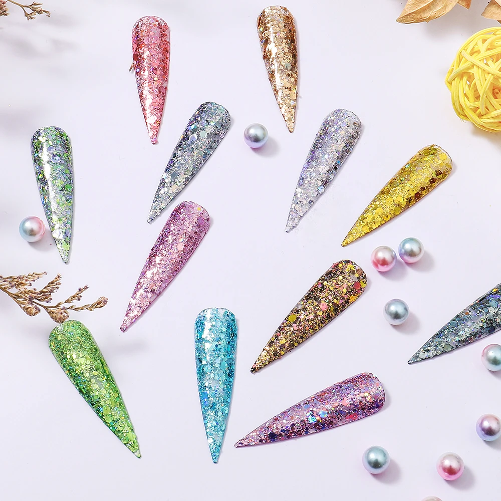 12 видов цветов/набор многоразмерный Набор для дизайна ногтей с шестигранной