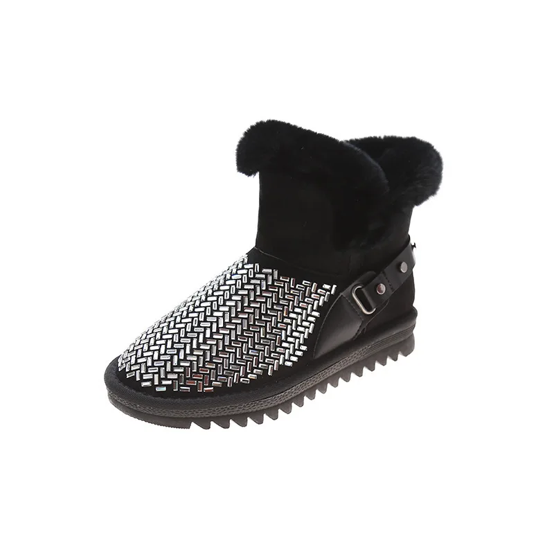 

Зимние Ботинки, Ботильоны из натурального меха, удобные плюшевые ботинки на плоской подошве, теплая обувь