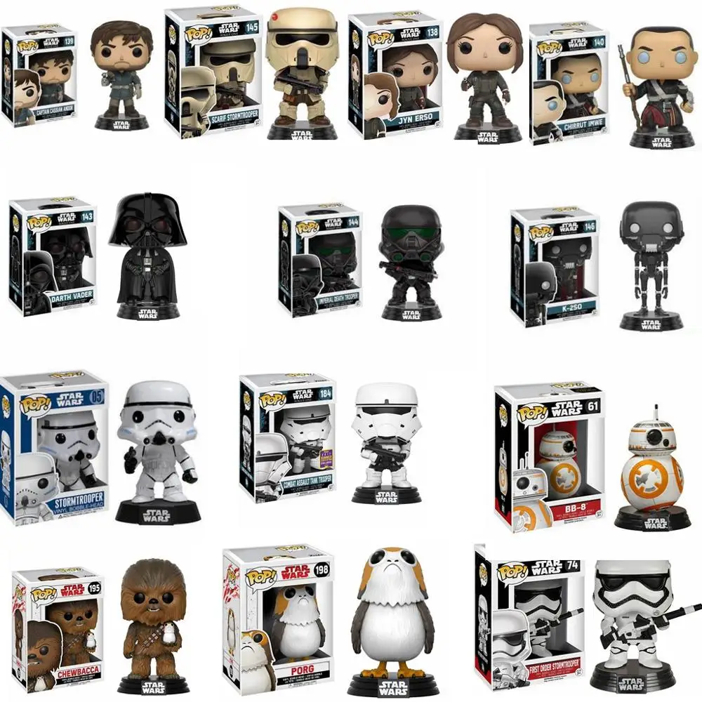 FUNKO POP Звездные войны фигурка Дарт Вейдер Люк Скайуокер Leia фигурки Модель Лучшие