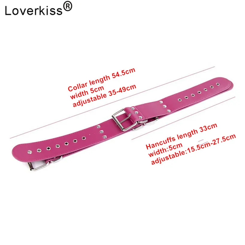 Ошейник из искусственной кожи Loverkiss с наручниками и ремешками набор для БДСМ