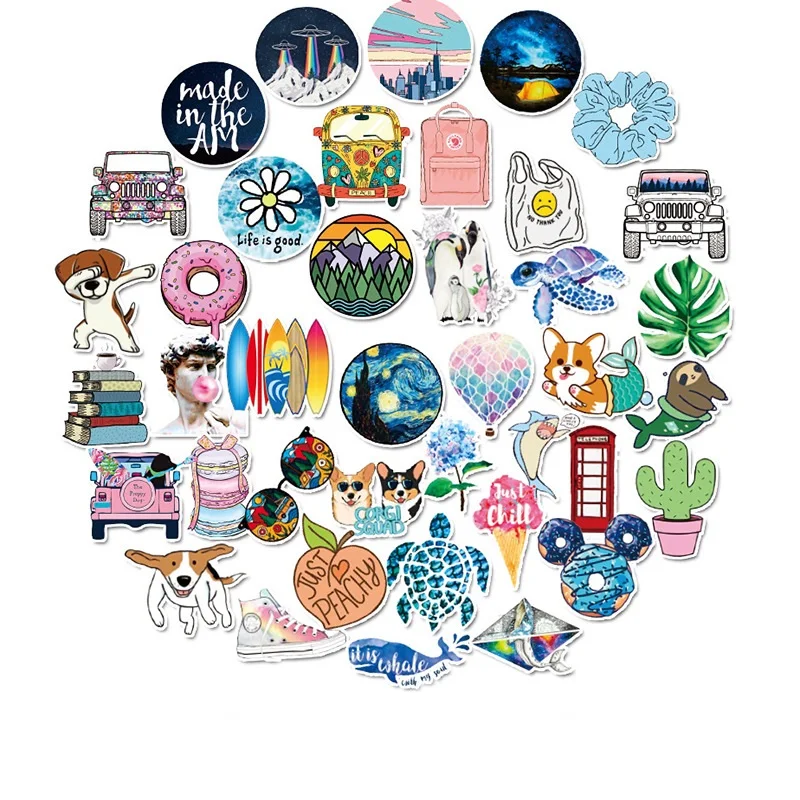 

40PCS Cartoon Kawaii Food Stationery Graffiti Stickers For Suitcase Laptop Bicycle Notebook Skateboard Computer Fridge Decal
