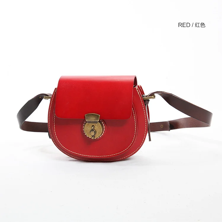 

2021 new leather women's bag, top layer, cow leather saddle bag, vegetable tanned leather women's messenger bag
