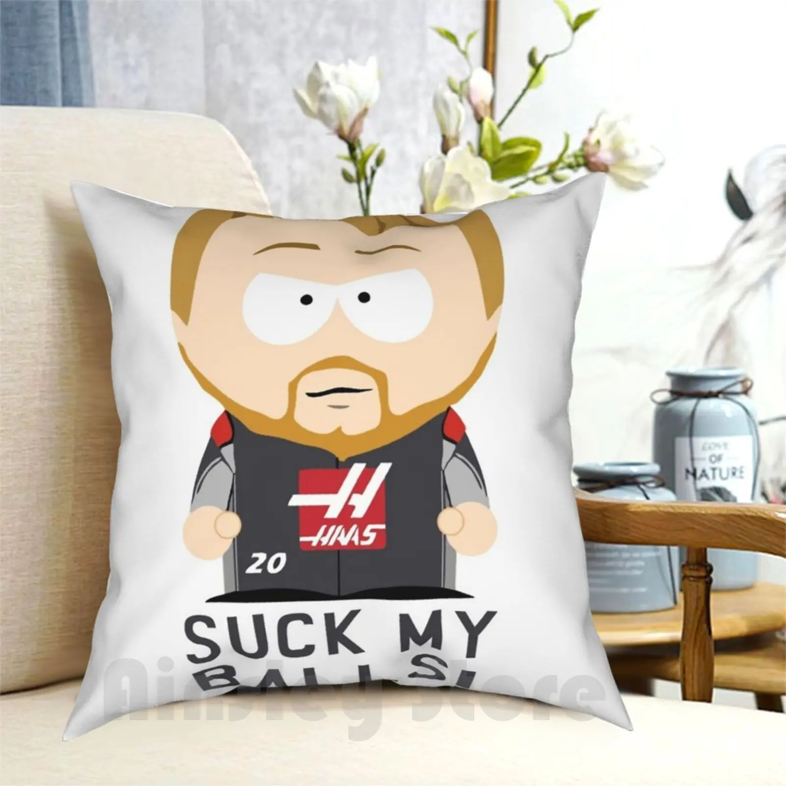 

" Suck My Balls "-Kevin Magnussen Pillow Case Printed Home Soft DIY Pillow cover K Mag Kevin Magnussen Suck My Balls Hass