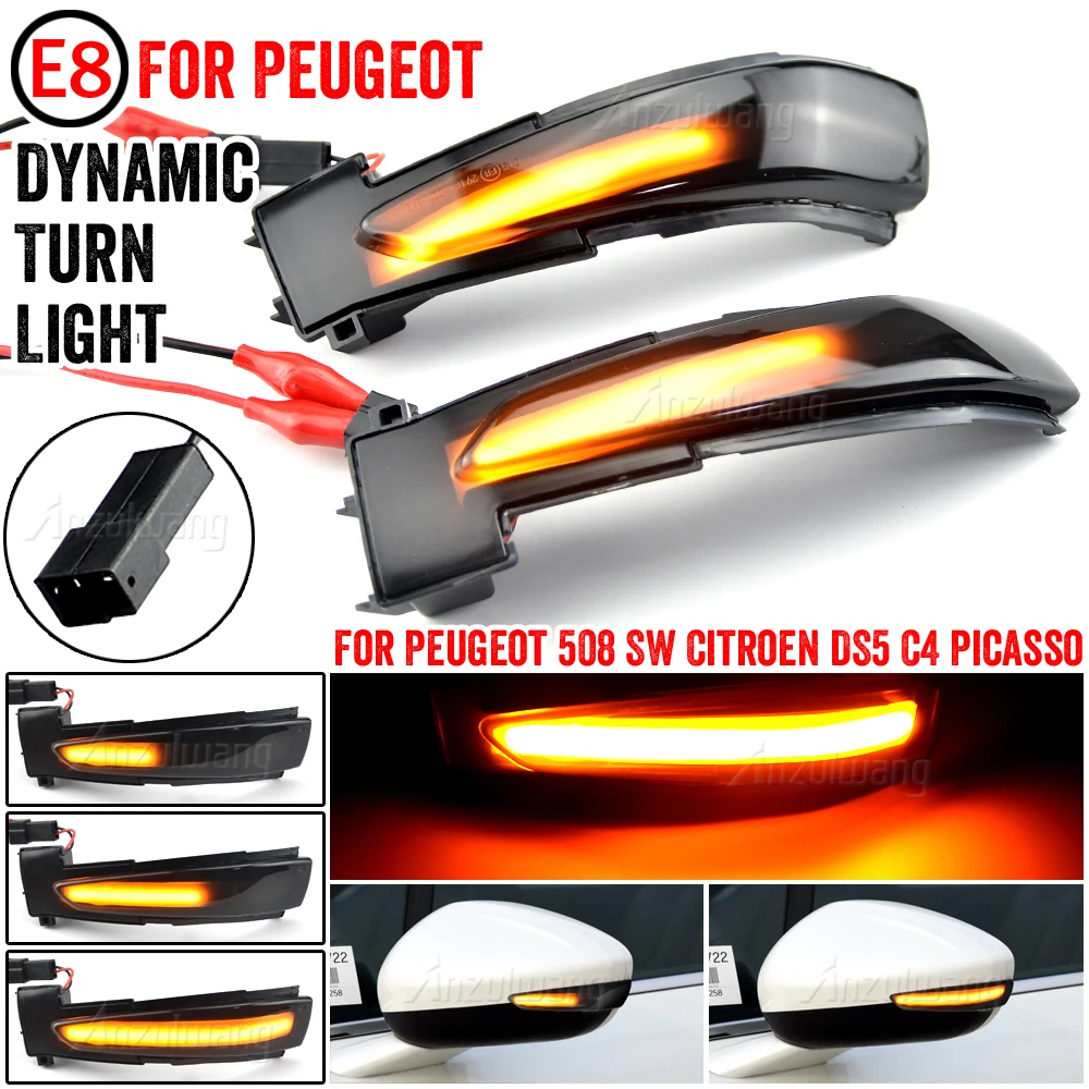 

Side Mirror Indicator Repeater Lamp LED Dynamic Turn Signal Light 6325J4 6325J5 For Peugeot 508 For Citroen DS5 C4 2010-2016