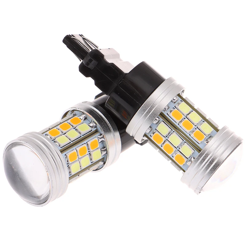 

Светодиодная лампа DRL 3157-2835-45SMD, 2 шт., 12 В постоянного тока, 5 Вт, двухцветная СВЕТОДИОДНАЯ автомобильная лампа T25 3157 светодиодный ные указател...