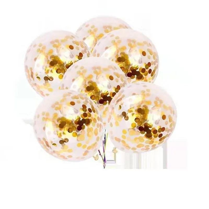 10 шт 20 12 дюймов золотые блестки конфетти прозрачные латексные воздушные шары