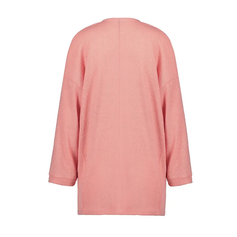 Женский длинный кардиган свитера весенне-осеннее пальто негабаритное с открытым