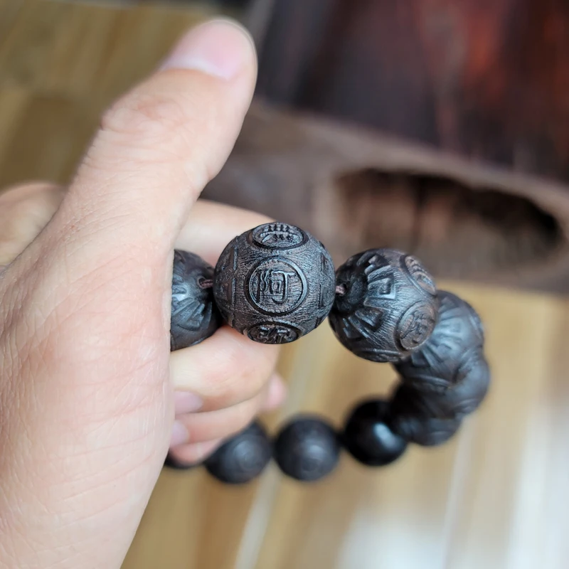 Натуральные черные деревянные бусины Тибетский буддистские инструменты 12 бусин