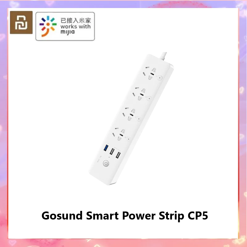 

Удлинитель Xiaomi Gosund CP5 с 4 розетками, 3 USB-порта, 18 Вт