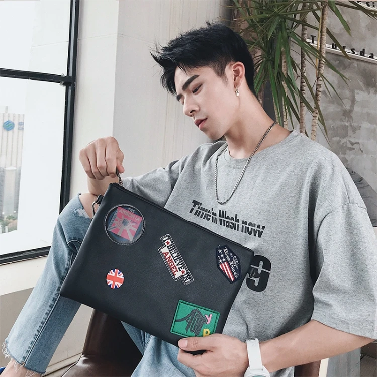 Men's Clutch Bag Fashion Leather Large Capacity Bags Male Luxury Brand Bag Business Simple Style Classic Envelope Bag New