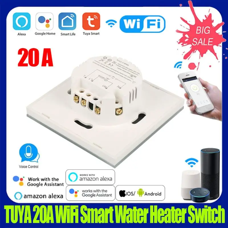 

Умный водонагреватель TUYA 20A с поддержкой Wi-Fi и голосовым управлением