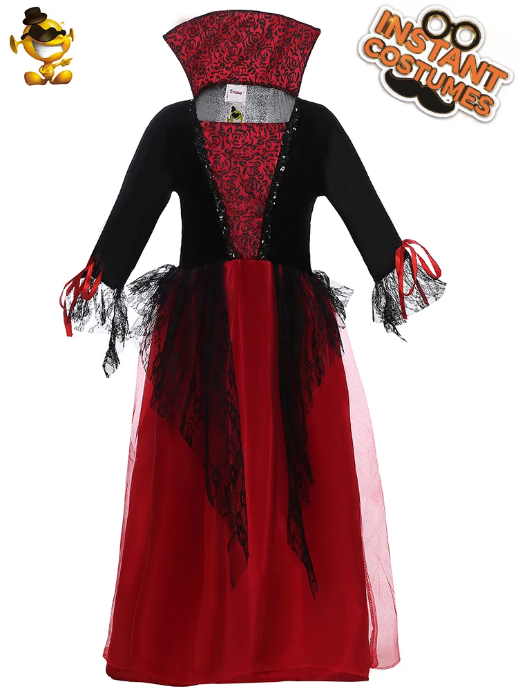 

DSPLAY New Kids Vampire Costume Luxury Princess Long Dress Fashionable Halloween Party Fancy Dress Costumes For Kids