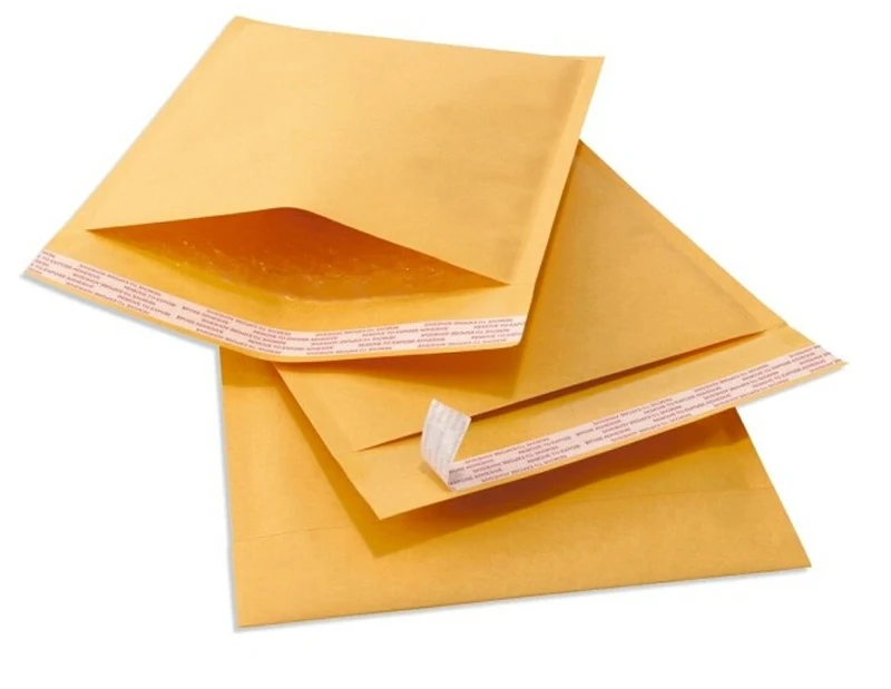 Многоразовый крафт пакет с подкладкой из пузырьков почтовый для рукоделия