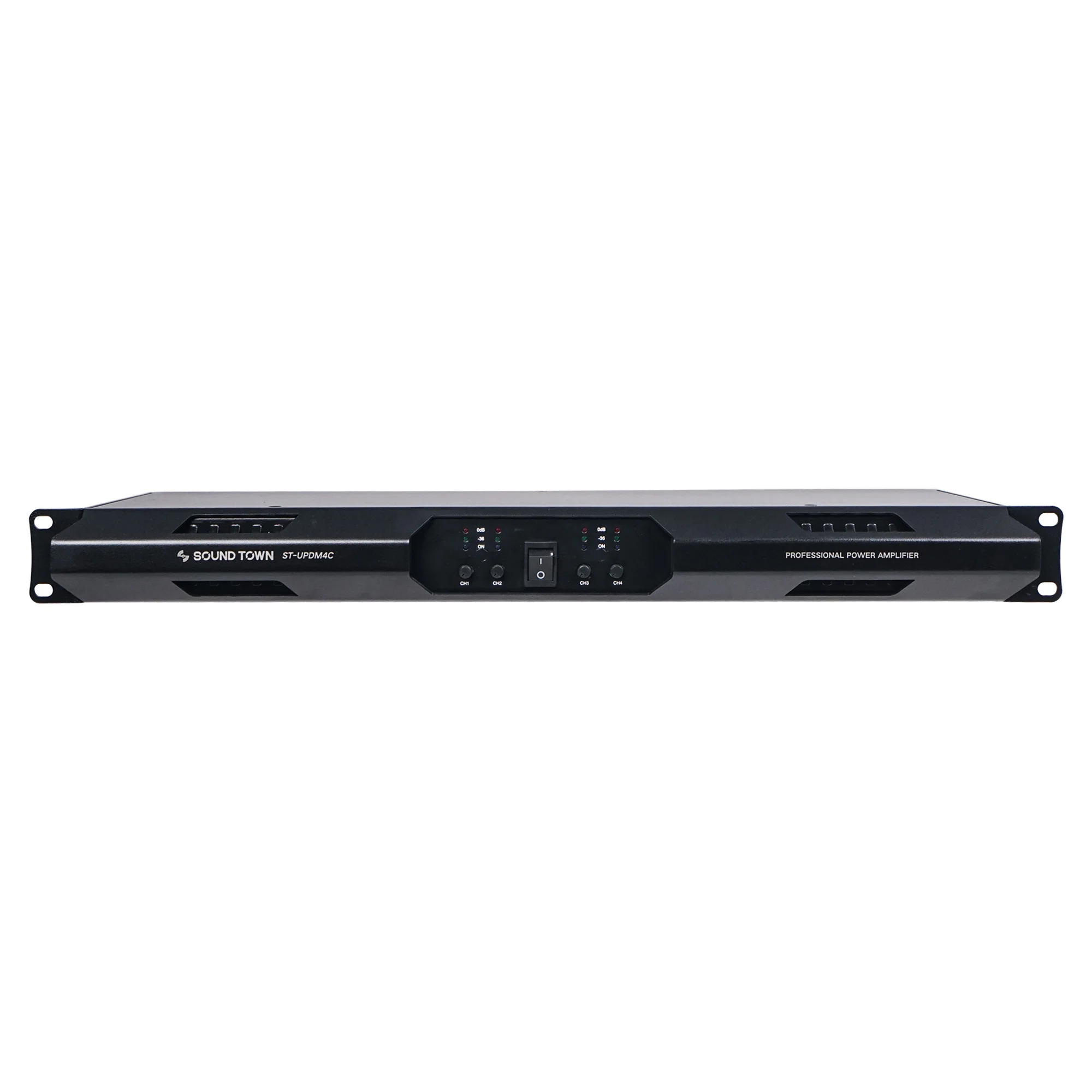 Усилитель мощности Sound Town 1U 4 канальный PA/DJ 4x950 Вт при 8 Ом (ST UPDM4C)|Сценическое