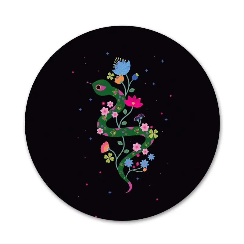 Ручная змея цветок значки металлические для фотографий|Значки| |