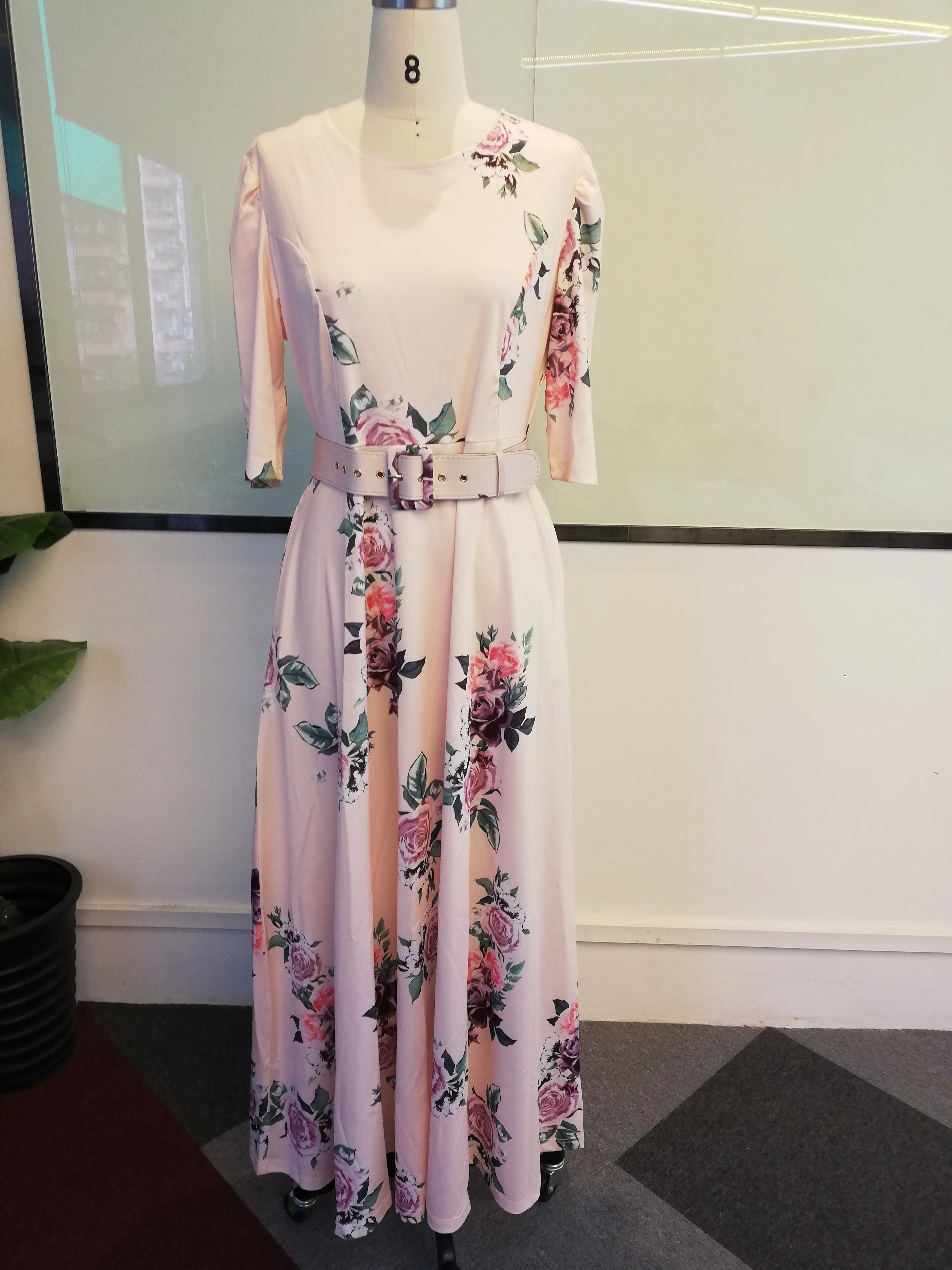 Женское летнее платье повседневное длинное с коротким рукавом богемное Платье