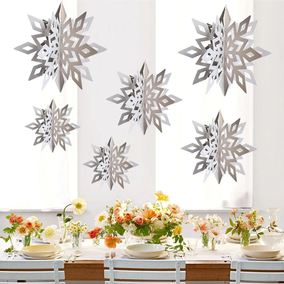 

1set Christmas Snowflakes Paper Garland Banner Christmas Decorations for Home 2021 New Year 2022 Party Noel Ornaments снежинки