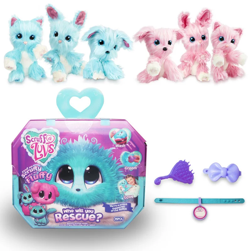 Juguetes de peluche de Scruff a Luvse para ni&ntilde;os, de 3 colores juguetes de felpa, perro de ba&ntilde;o, gato, conejo, regalo ruso, 23x20x7CM-0