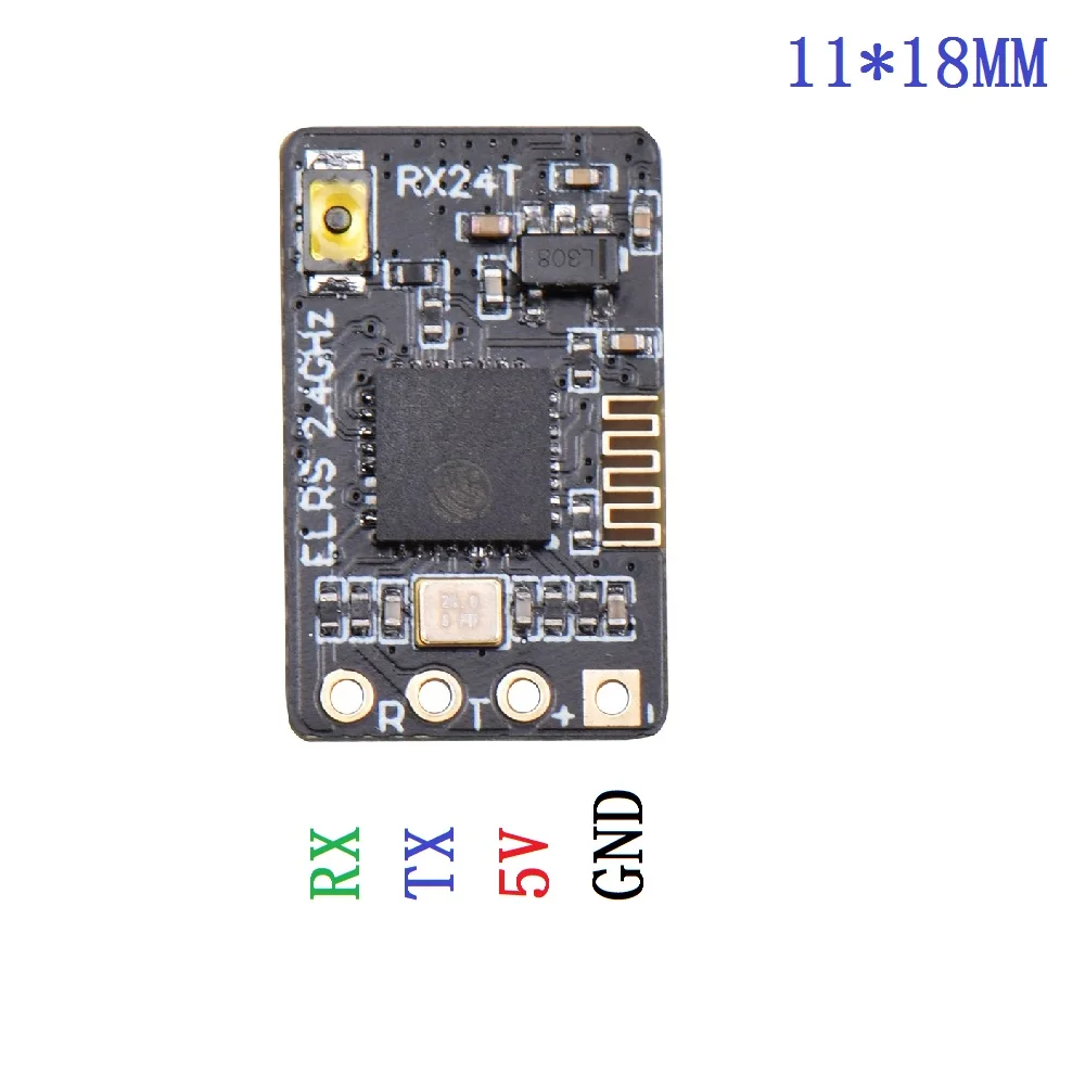 ExpressLRS-receptor RX24T ELRS de 2,4G, Nano tama&ntilde;o 11x18mm para Drones de carreras, FPV, estilo libre, piezas de bricolaje LR4 LR-2