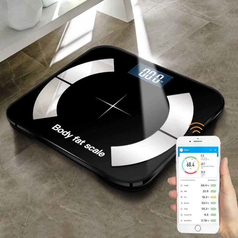 Весы для жировых отложений напольные умные электронные светодиодный цифровые