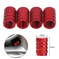 4pcs aluminium red car tyres valve stems air dust cover screw cap accessories