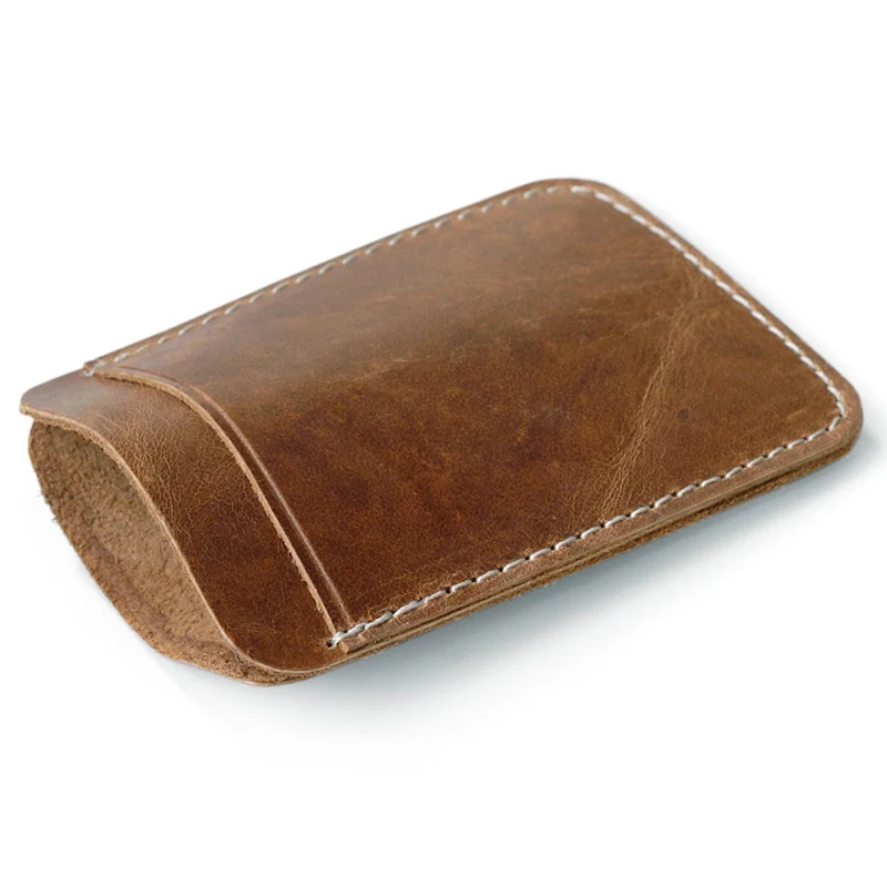 Тонкие туфли из натуральной кожи с зажимом для денег мини кошелек мужчин кредитной карты слот Slim case купюр