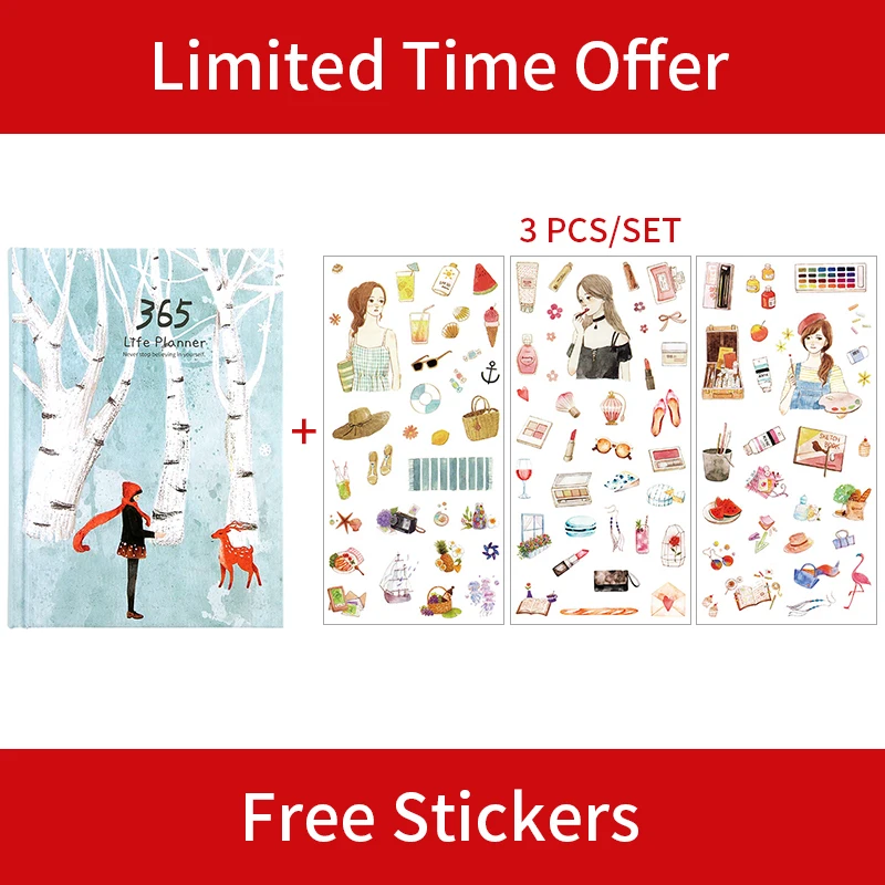 Планировщик-блокнот на 365 год 1 шт. расписание красочная внутренняя страница