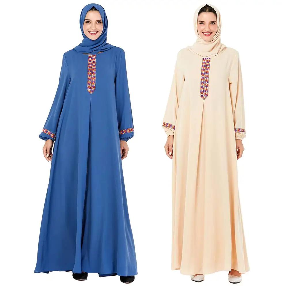 Модное женское платье с длинным рукавом мусульманская абайя арабский цзилбаб