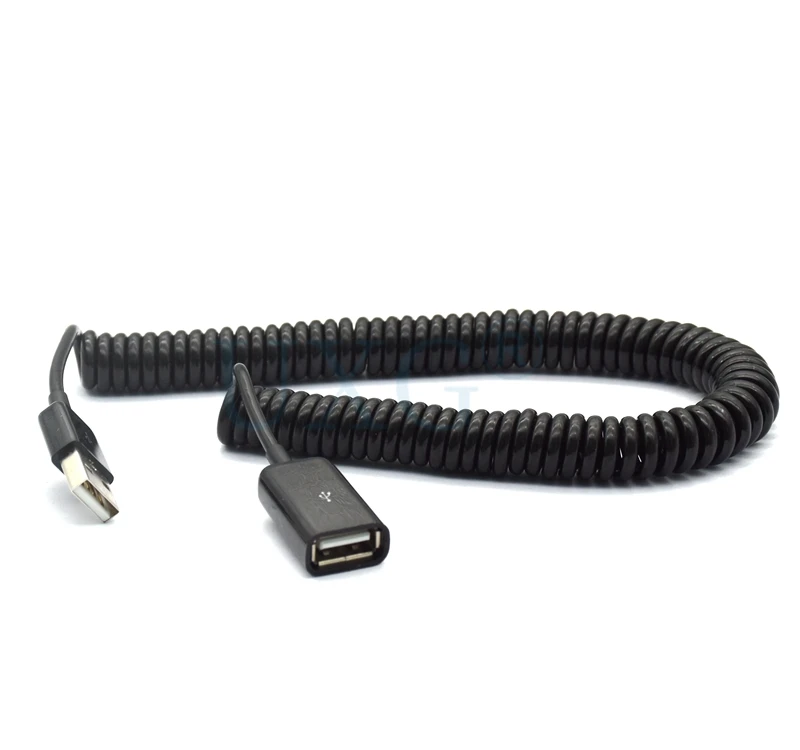 

USB 2.0 Spring Extension Cable Type A Male to Female Extension Curl Spring Unique Computer Short Cable 50cm 200cm