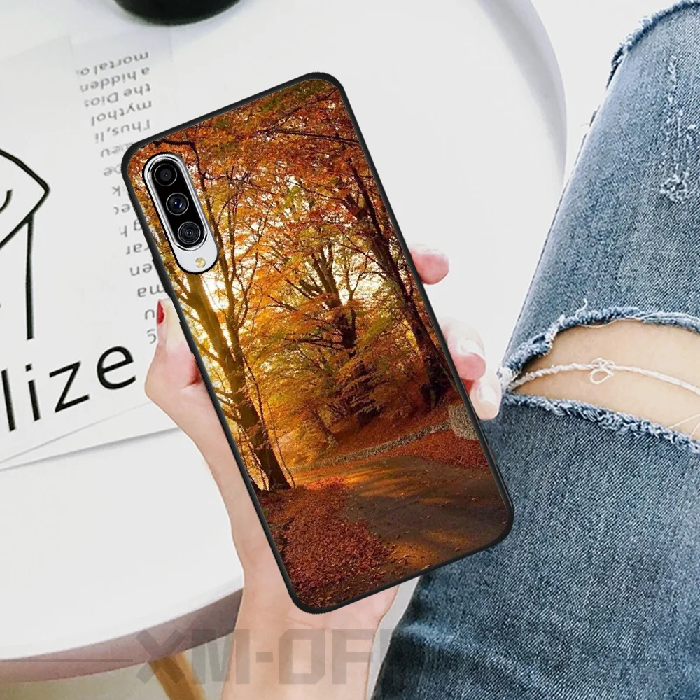 BaweiTE осенние листья ТПУ черный чехол для телефона Корпус Samsung A10 20 30 40 50 70 10S 20S 2 ядра