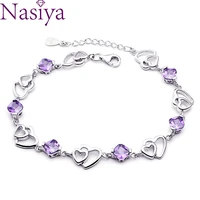 bracelets for women created amethyst 925 sterling silver charm bracelets party anniversary gifts fashion jewelry