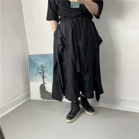 men wide leg pants spring and autumn new style personality stitching fashionable runway dark casual large pants