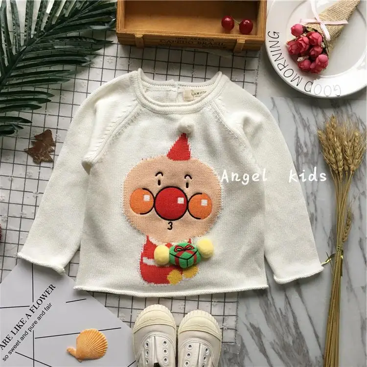 Вязаный свитер для мальчиков и девочек Tonytaobaby Новый рождественский мультяшный