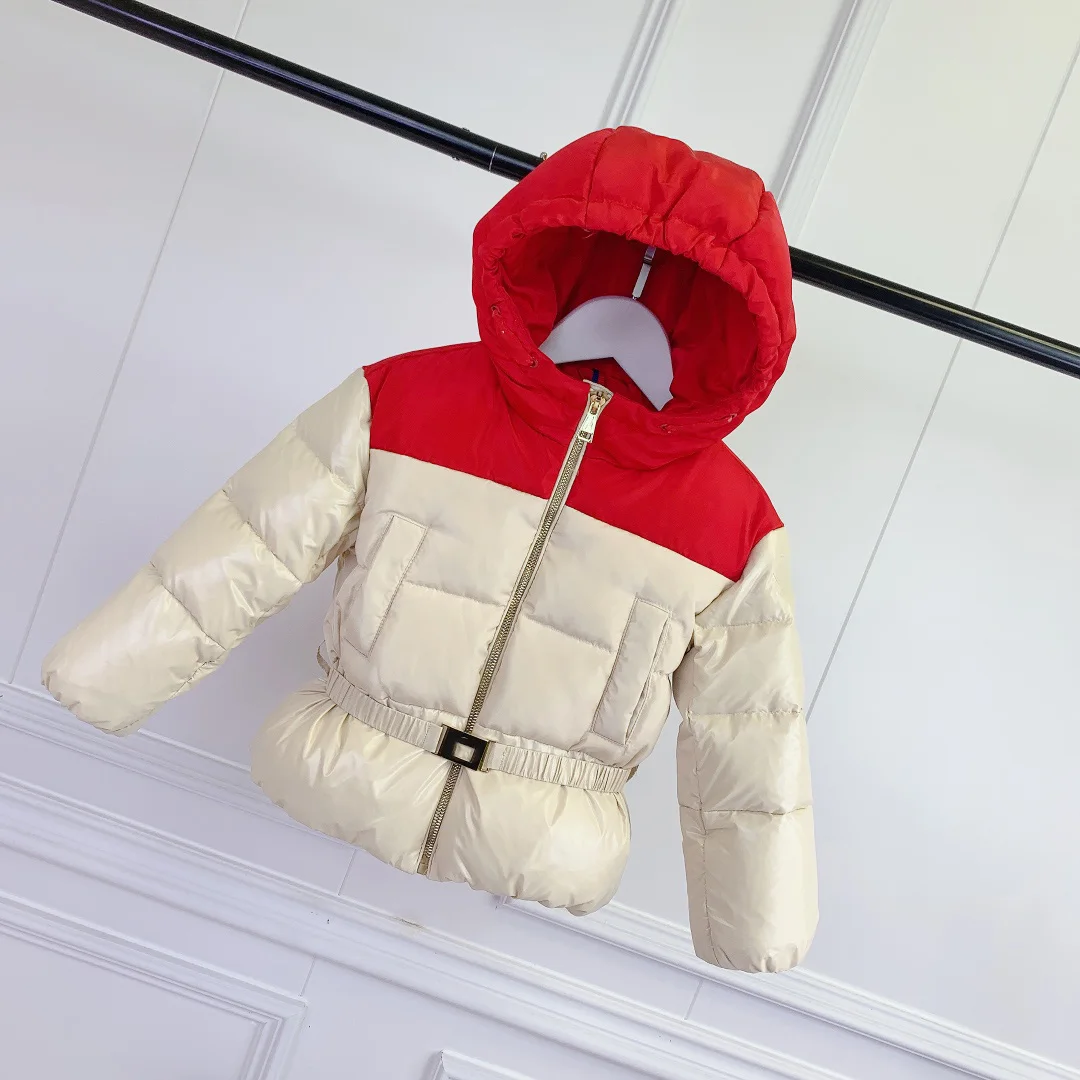 

Детские пуховики милые и теплые, универсальный комбинированный цветной дизайн, утепленная куртка на талии для девочек