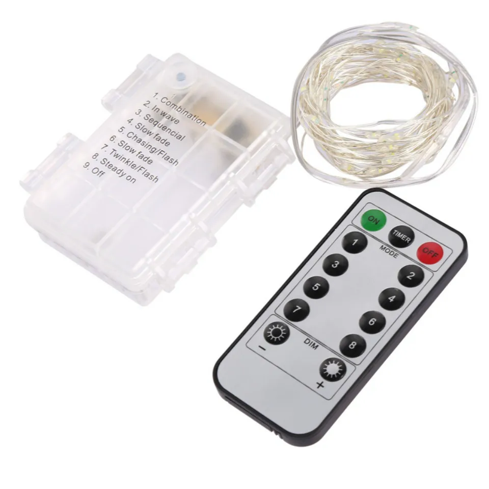 Праздничный Открытый медный струнный светильник 5 м 10 Пульт дистанционного