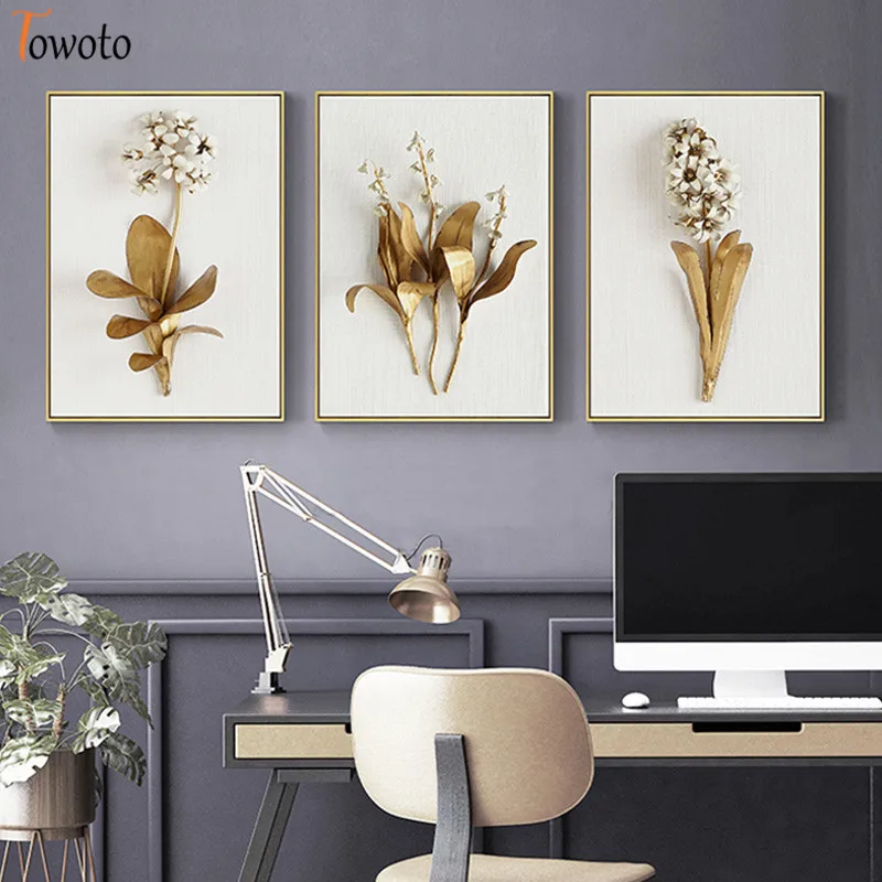 Картина на холсте с золотыми цветами сиреневые постеры и принты Гиацинтом