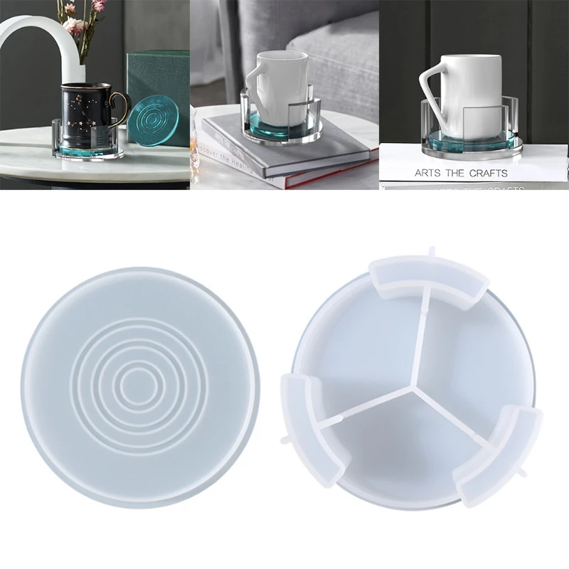 

DIY Coaster Epoxy Resin Mold Cup Mat Storage Box Stand Casting Silicone Mould