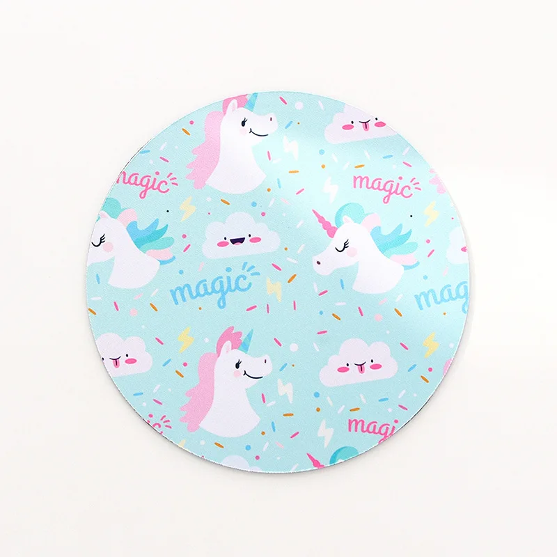 Круглый коврик для мыши с фламинго единорогом луной 1 шт.|Коврики мышей| |