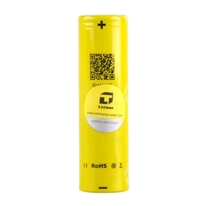 Listman IMR 18650 батарея для бокс мод электронных сигарет 3 7 V 60A 2600mAh литий ионная