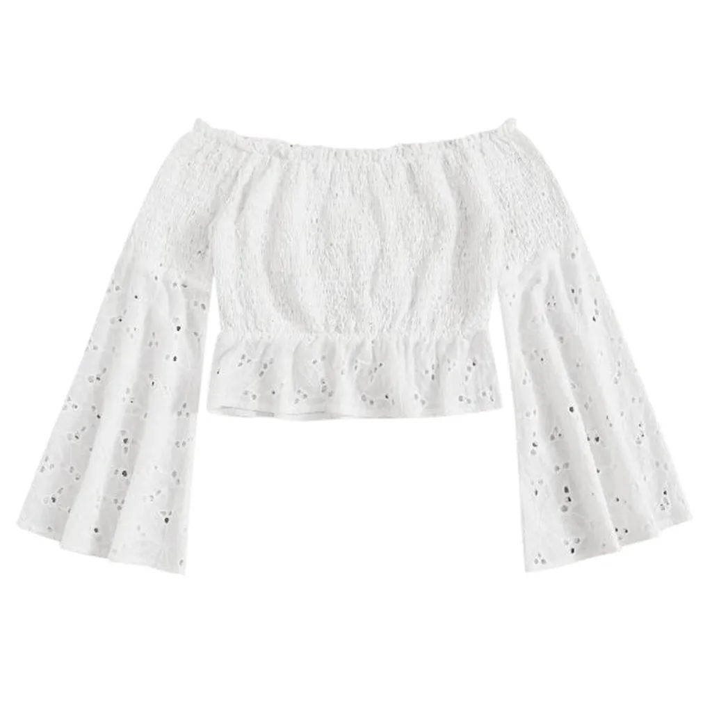 Женская Осенняя блузка повседневная с оборками однотонная женская длинным