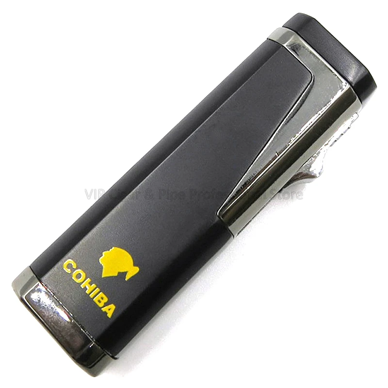 Cohiba Металл 3 фонарь Jet пламя сигарета зажигалка многоразового использования с удар гаджет инструмент для курения на открытом воздухе