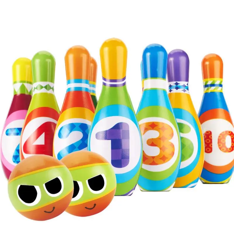 10 штифтов 2 мяча набор для боулинга детей красочные игры игрушки дома на открытом